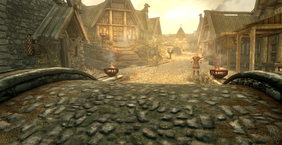 first light: vanilla skyrim se, sun shadows from shadow maps