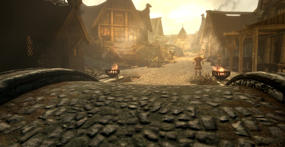 with ray-traced gi v0: a probe grid written into skyrim's own ambient constant buffer (0.13 ms)